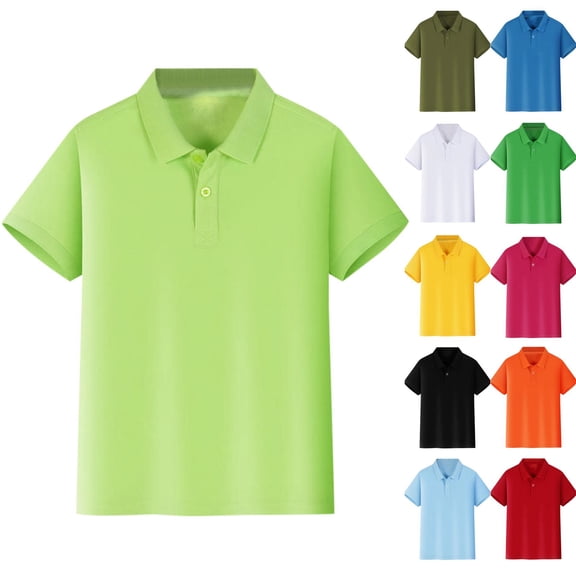Trgacdwlo Teens Soft Polo Shirt Short Sleeve School Uniform Shirt Collared Back To School Cute Clothes for Students,120(5-6Years)