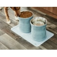 thumbnail image 3 of Pet Junkie Santa Fe Elevated Large Polyresin Dog Food & Water Bowl with Stainless Steel Dish for Dogs, Icy Gray, 3 of 8