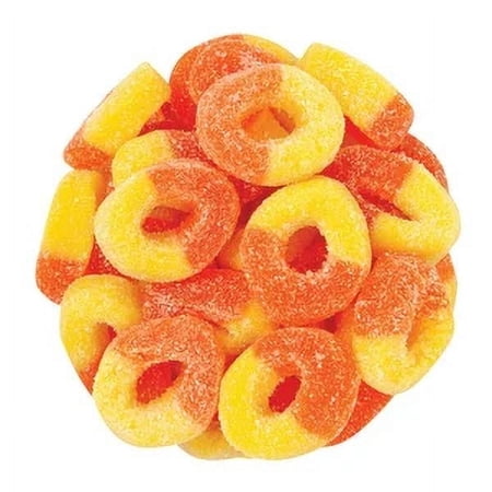 NY SPICE SHOP Peach Gummy Fruit Jelly Rings Candy - 1 Pound - Peach Jelly Rings - Peach Gummy Rings - Peach Flavored Jelly Rings - Peach Candy Rings - Peach Fruit Rings