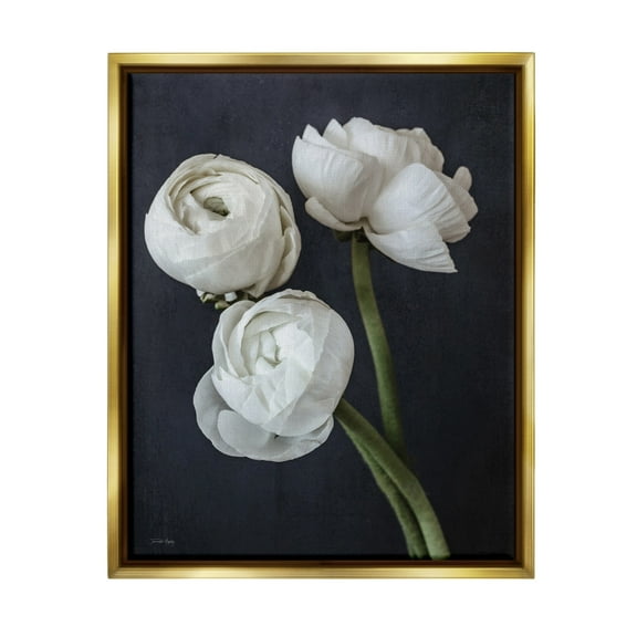 Stupell Industries Chic Ranunculus Flower Blossoms Modern Arrangement Photograph Metallic Gold Floating Framed Canvas Print Wall Art, Design by Jennifer Rigsby