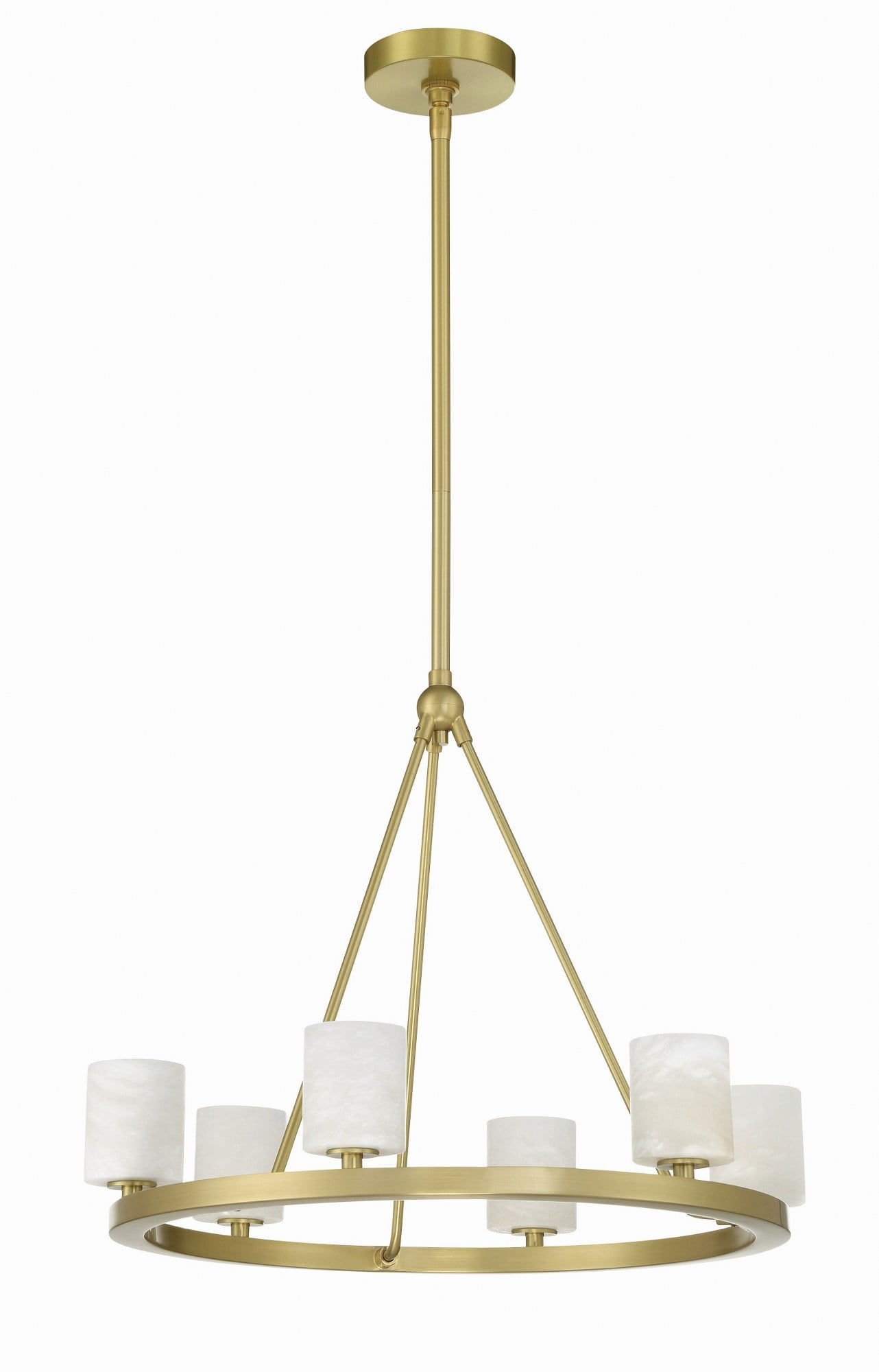 Crystorama Aragon 6 Light Soft Brass Chandelier - 22.75"W x 18"H x 24"D