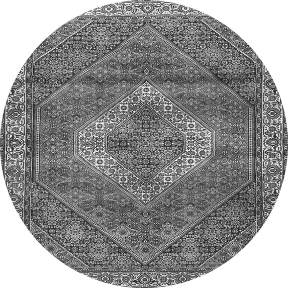 Ahgly Company Indoor Round Medallion Gray Traditional Area Rugs, 3' Round