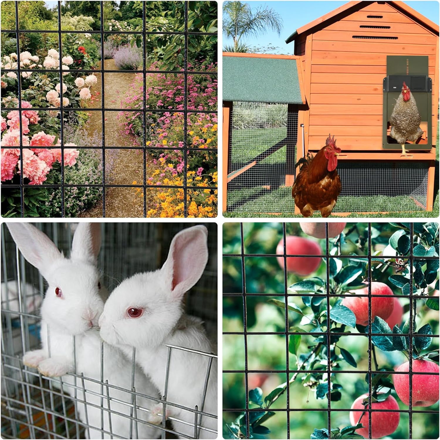 EPOTOOR Hardware Cloth 48 in x 100 ft 1/4 in, Chicken Wire Fence (23 gauge), Galvanized Welded Cage Wire Mesh Roll for Chicken Coop, Screen mesh, Rabbit Fence and Poultry Enclosures (Silver white)
