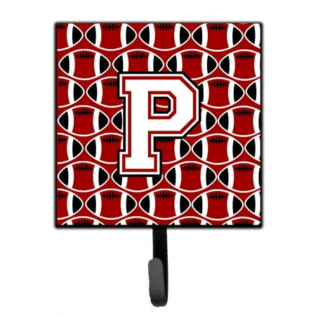 

Carolines Treasures CJ1082-PSH4 Letter P Football Cardinal and White Leash or Key Holder 7Hx4.25W multicolor