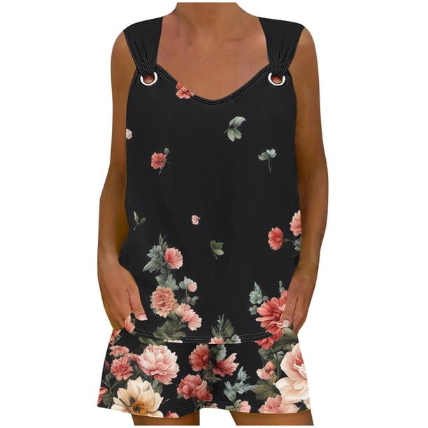 Camisola Tops para Mujeres Cuello en V Camisola sin Mangas Set de Pantalones de Bolsillo, Pantalones de Mujer Casual