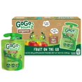 thumbnail image 1 of Organic Applesauce and Fruit Puree, Variety Pack, Apple, Strawberry & Banana, 3.2 oz (Pack of 12), Unsweetened Organic Fruit Snacks for Kids, No Gluten, Nut & Dairy, BPA Free Pouches, 1 of 5