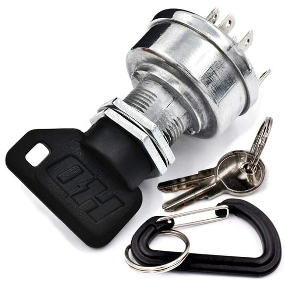 HD Switch Starter Ignition Switch Fits John Deere 130 160 165 170 175 180 185 240 245 260 265 285 320 500 (3 Keys & Carabiner Included)
