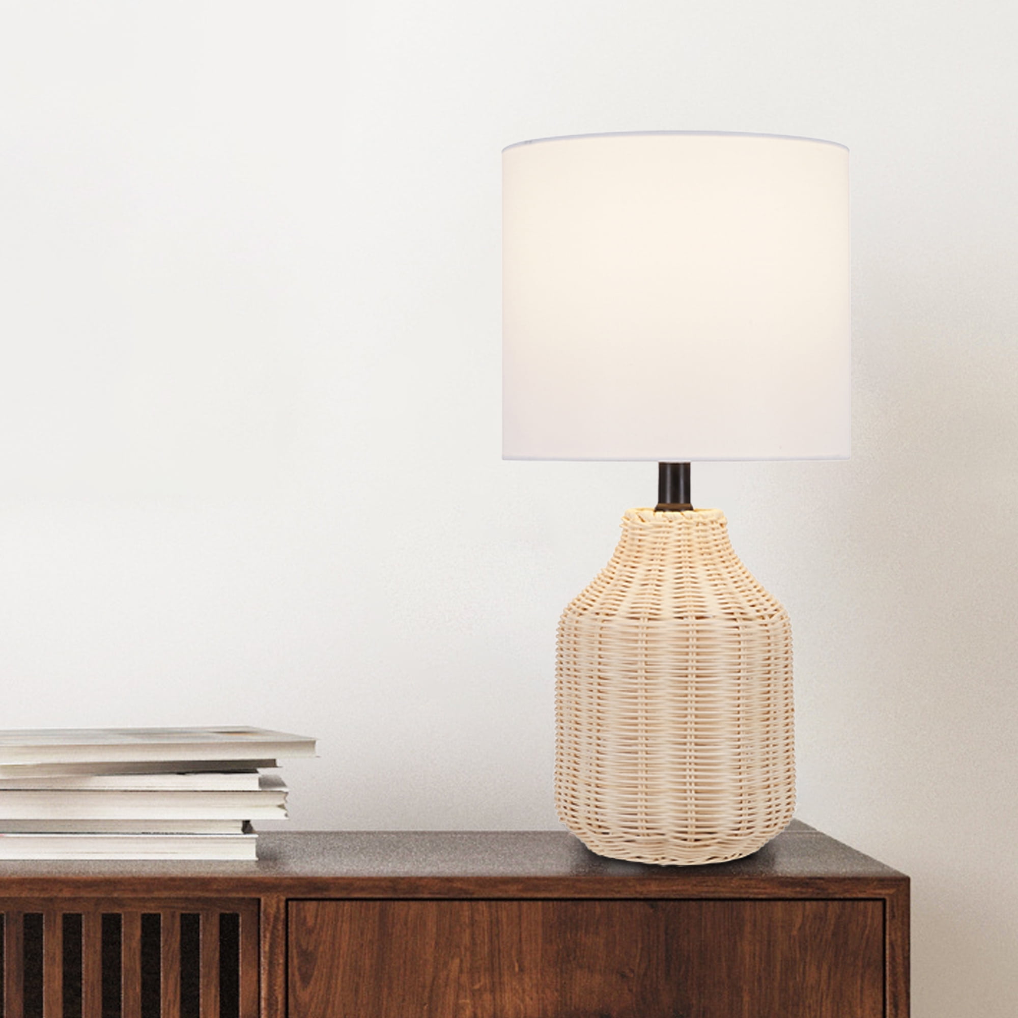 Better Homes & Gardens 18" Woven Rattan Table Lamp, Natural Finish