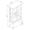 thumbnail image 3 of Tcbosik 48"H Lighted Curio Cabinet, Display Cabinet with Glass Doors and Adjustable Shelves, Liquor Cabinet for Living Room, Black, 3 of 9