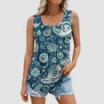 thumbnail image 2 of Gamivast Cute Tank Tops for Women Plus Size Floral Graphic Crew Neck Tunic Blouses Casual Sleeveless Loose Fit Shirts Summer Trendy Vacation Tops, 2 of 6