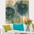 thumbnail image 2 of Designart 'Blue Floral Poppies III' Cottage Print on Natural Pine Wood, 2 of 3