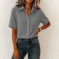 thumbnail image 3 of Fancifize Womens Camp Shirts Short Sleeve Collared Button Down Texture Blouses Summer Tops Casual Shirt S-2XL, 3 of 6