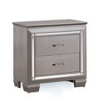 thumbnail image 1 of Bowery Hill Table de Chevet 2 Tiroirs en Argent, 1 of 3