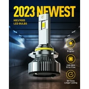AUXITO 9005 LED Headlight Bulbs 6500K White, 700% Brighter HB3 9005 Headlight Bulbs , 120W 24000lm Per Set,700% Brighter, Pack of 2
