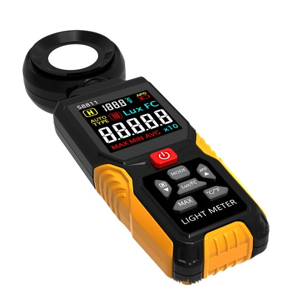 Digital Light Meter Advanced Luxmeter For Environmental Workplace Light Analysis Builtin Memory And ABS Construction