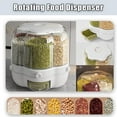 thumbnail image 2 of 360° Rotating Candy Dispenser Countertop, 6-Grid Airtight Candy Machine Dispenser, Durable Plastic, Large Grain Storage Container Dispensers for Rice,Grains, Cereals,Mini Candies (M(10L),White), 2 of 8