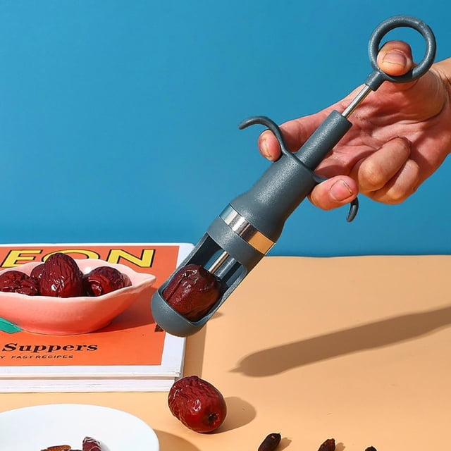 Oleegame 1PC Potato Fry Cutter Cherry Pitter Tool Portable Olive And Cherry Pitter Remover Multi Function Fruit Corer And Pitter Remover Suitable For Home Kitchen Cherry Jujube And Red Date Blue