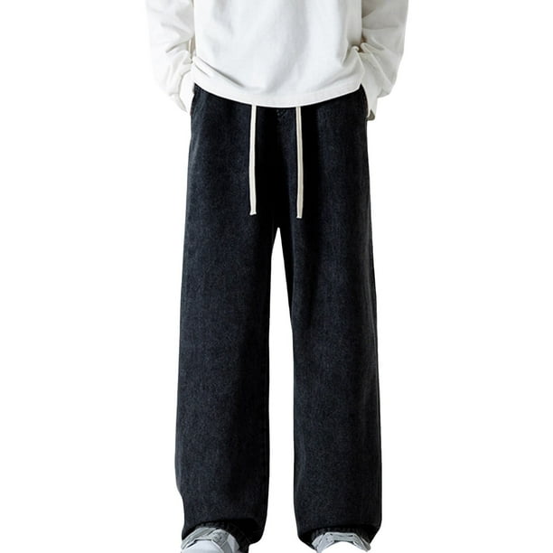 Pantalones de hombre, pantalones térmicos para hombre, pantalones de nieve, pantalones de invierno con forro polar cálido, pantalones vaqueros térmicos de felpa con pierna recta.