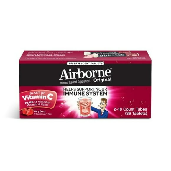 Airborne Effervescent Very Berry - 36 Tablets