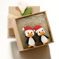 thumbnail image 2 of Pendientes colgantes de arcilla polimérica de aleación con dibujos animados para mujer (pingüino largo), 2 of 8