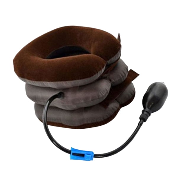 Soidarity Camilla de cuello de 3 capas de aire inflable de tracción Cervical soporte para aliviar el dolor de masaje soporte de estiramiento para Accesorios para máquinas de ejercicios Soidarity OD007811-00