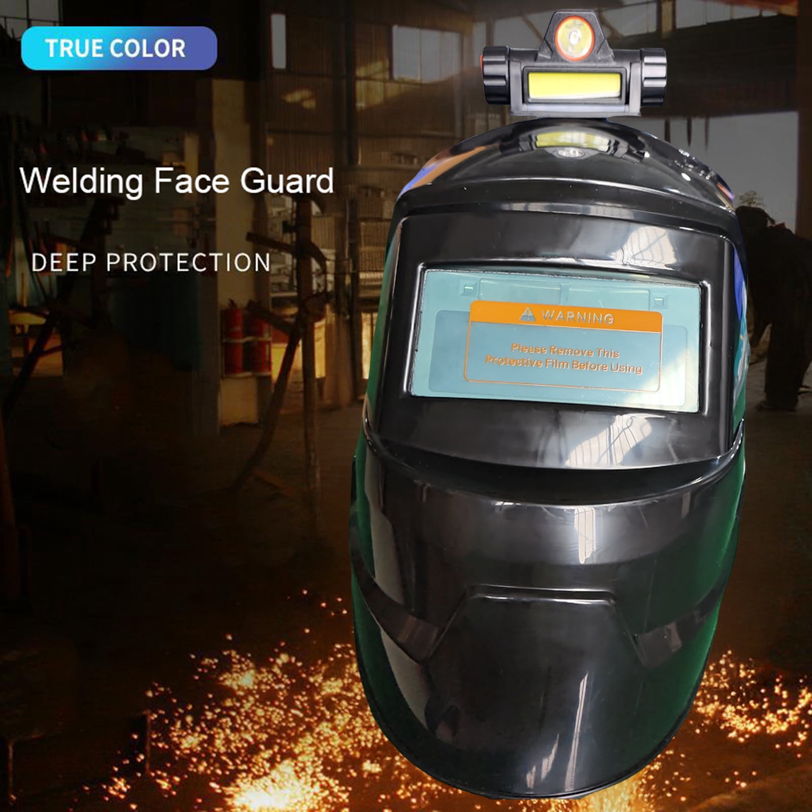 Welding Face Guard with Auto-Dimming Protection Heat-Resistant Welding Helmet Auto Darkening LCD Clear Welding Shield Grinding Hood Kit