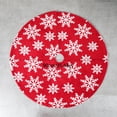 thumbnail image 1 of Falda de árbol de Navidad Wmkox8yii de terciopelo rojo con patrón de nieve 90 cm, 1 of 7