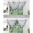 thumbnail image 5 of Waterfall Valances for Windows, Grey Ombre Striped Kitchen Sheer Valance Curtains, Modern Abstract Art Aesthetics Rod Pocket Elegant Swag Valances for Living Room Bedroom, 47.2"x38.5", 1 Panel, 5 of 8