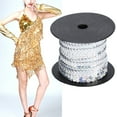 thumbnail image 2 of 100 Yard Resin Sequin Line Ribbon Roll Sequin String Decorative Accessory for Cloth Costume Shoe Crafts Embellishments 6mm[Laser Silver 100 Yard/Roll], 2 of 8