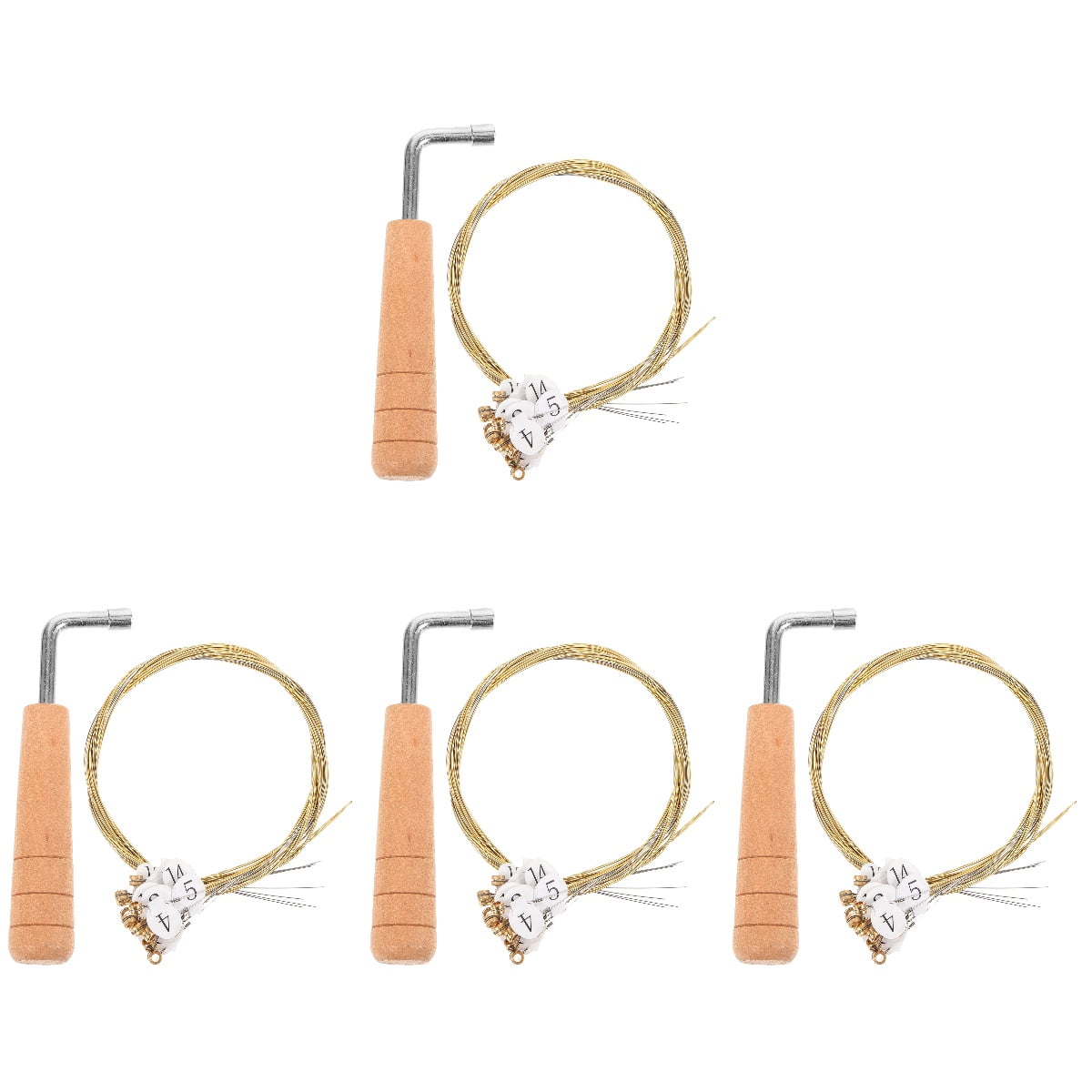 Hemoton 4 Sets  Lyre Harp Strings Metal Harp Strings Replacement Instrument Parts with Tuning Wrench