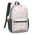 thumbnail image 2 of Butterfly Red Pattern Heart Pattern 17" Waterproof Oxford School Backpacks for Teens, S-Shape Padded Straps, for School, Travel, Hiking, Camping, 2 of 2