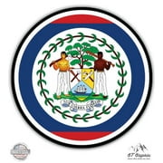 Belize Flag - 3" Vinyl Sticker - For Car Laptop I-Pad Phone Helmet Hard Hat - Waterproof Decal