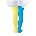 thumbnail image 6 of dazeni Tights for Girls Color Block Ballet Leggings Ultra-Soft Footed Dance Stockings School Uniform Tight Carnival Outfits for Play Clothes Yellow 2-8 Years, 6 of 7
