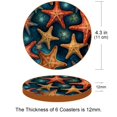 thumbnail image 3 of Starfish 6PCS Round Microfiber Leather Coasters Set, 11x11 cm/4.3x4.3 in Absorbent Drink Mats for Home, Kitchen, and Office - and Easy to Clean Table Coasters, 3 of 6