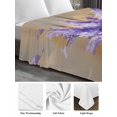 thumbnail image 5 of Queen Size Flat Sheet Only, Lavender Soft Brushed Microfiber Bed Sheets, Spring Floral Purple Watercolor Vintage Hotel Quality Breathable Bedding Top Sheet, Easy Care, 90"x102", 5 of 9