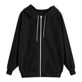thumbnail image 6 of Fesfesfes Women's Corduroy Zip Up Hooded Jacket, Long Sleeve Drawstring Hoodie with Pockets, Casual Winter Fall Spring Outerwear, Warm Loose Fit Sweatshirt Coat, 6 of 6