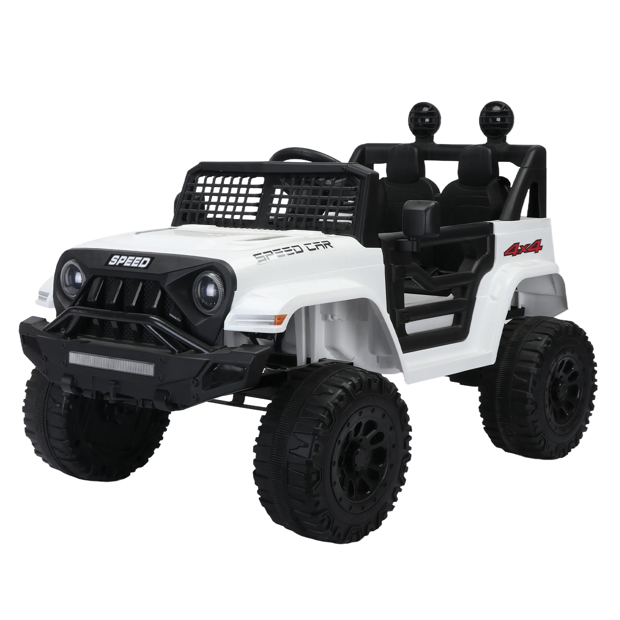 Resenkos 12v Battery-Powered Toy Truck for Kid, Kids Ride On Truck Electric Vehicle with Parents Remote Control, Three Speed Adjustable, White Resenkos 12v Battery-Powered Toy Truck for Kid, Kids Ride On Truck Electric Vehicle with Parents Remote Control, Three Speed Adjustable, White