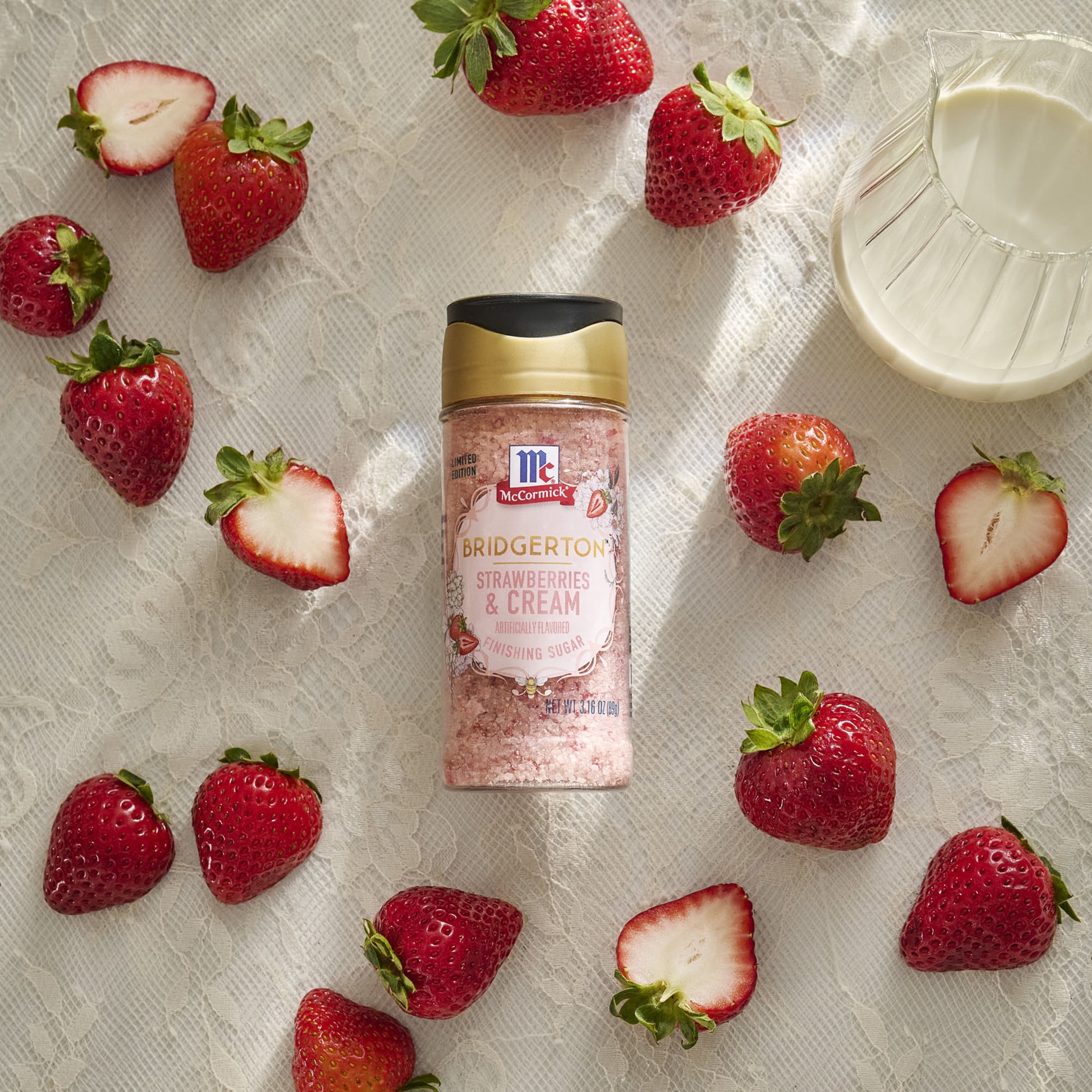 McCormick Strawberries & Cream Finishing Sugar, 3.16 oz Bottle
