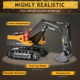 thumbnail image 4 of Construction Toys - Mini Remote Control Excavator, RC Construction Vehicles Toys with Metal Shovel, Lights, and 2 Rechargeable Batteries, Best Gift for Kids, 4 of 7