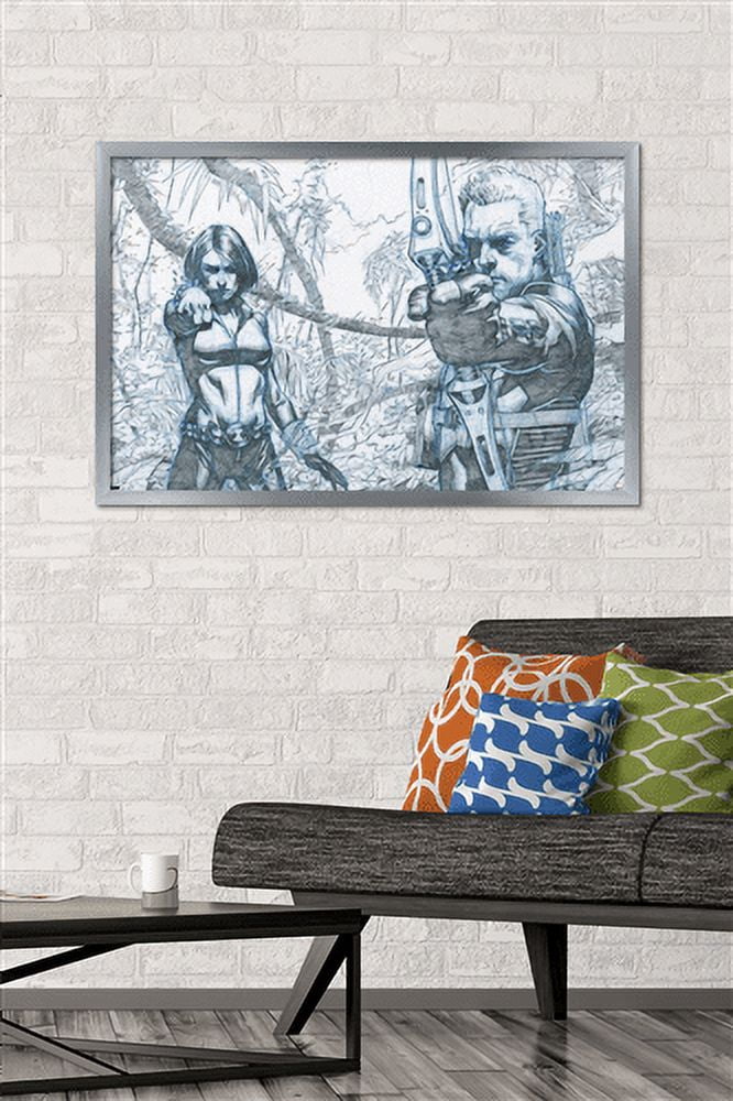 Marvel Comics - Hawkeye and Black Widow - Pencils Wall Poster, 22.375" x 34", Framed