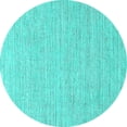 thumbnail image 1 of Ahgly Company Indoor Round Solid Turquoise Blue Modern Area Rugs, 6' Round, 1 of 4