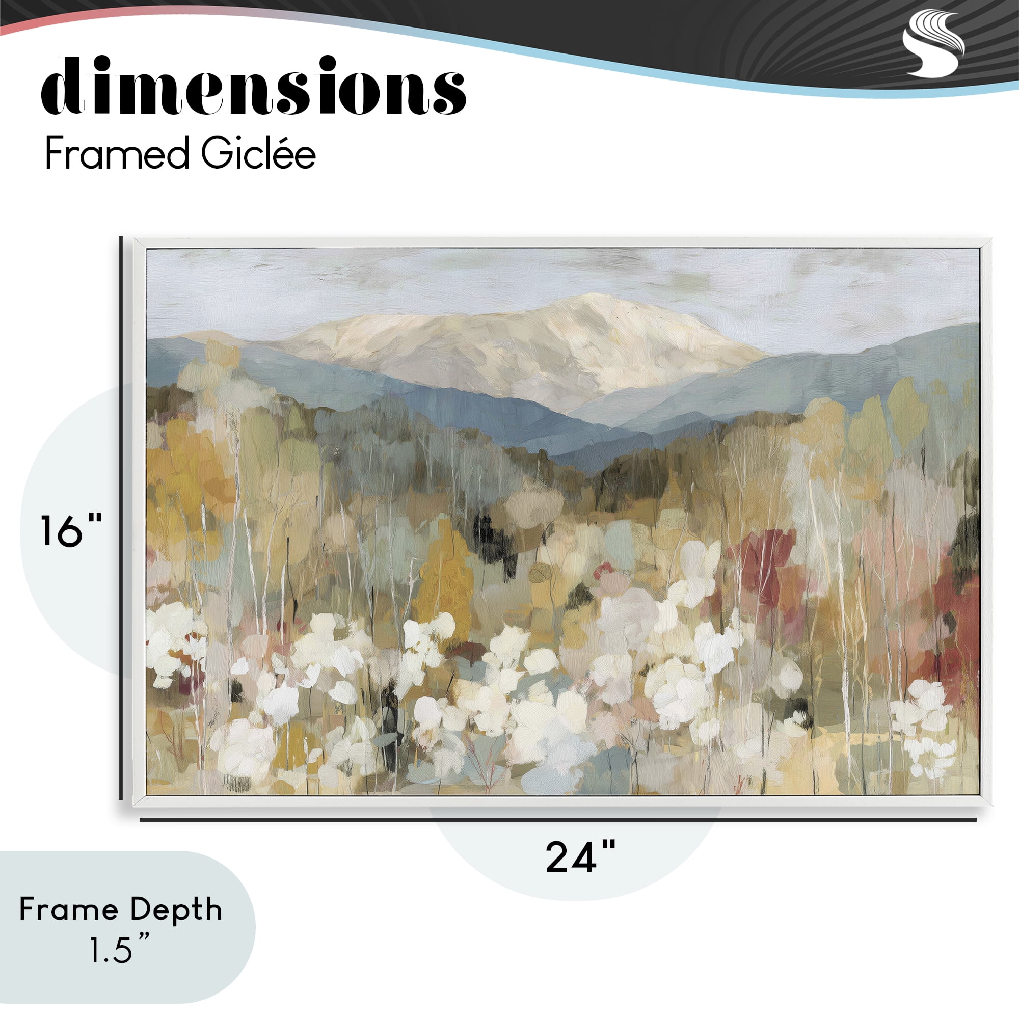 Stupell Industries Autumn Mountain Meadow White Framed Giclee Art, design by Chromatic Storm Studio