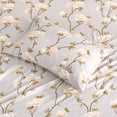 thumbnail image 2 of Melange Home Printed Design Cotton Collection 400TC Hemstitch Ivory Alabaster Rose Sheet Set and Pillowcases Ivory - Standard Pillowcase (Set of 2), 2 of 5