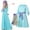 Blue, variant on Wavsuf Children Girls Casual Dresses Solid Blue Children's Clothing Size 8-9 Years
