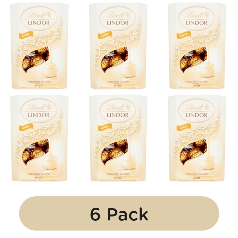 Lindt Lindor White Chocolate Truffles Box 200g, British Import (Pack of 6)