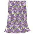 thumbnail image 2 of Honeii Violets Flowers Print Fleece Blanket - Throw Blanket for Bed, Sofa, Couch, Camping, and Travel , Microplush Ultra Soft Warm Blanket-60"x50", 2 of 7