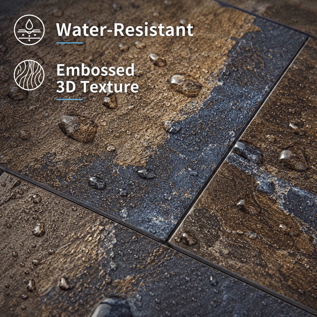 Yeslife 102-Pack Peel and Stick Backsplash Tile, 3" x 6" Rust Slate PVC Waterproof Subway Wall Tiles for Kitchen & Bathroom, 12.75 Sq Ft