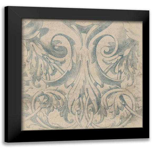 Grey, Jace 12x12 Black Modern Framed Museum Art Print Titled - Blue Pattern 2
