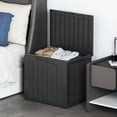 thumbnail image 3 of Resenkos Waterproof Patio Storage Container with Lockable Top, 25 Gallon Wicker Pattern Deck Box for Cushions Tools and Pool Accessories, Black, 3 of 7