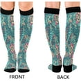 thumbnail image 2 of FREEAMG Boho Art Flower Compression Socks Women Men for (20-30mmHg) Athletic Sports,Running,Travel Knee High Stockings, 2 of 7